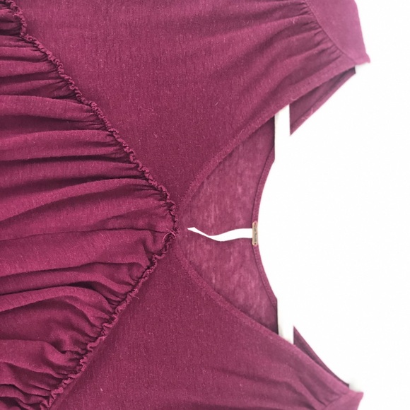 Free People Burgundy Flowy Top - Picture 3 of 4